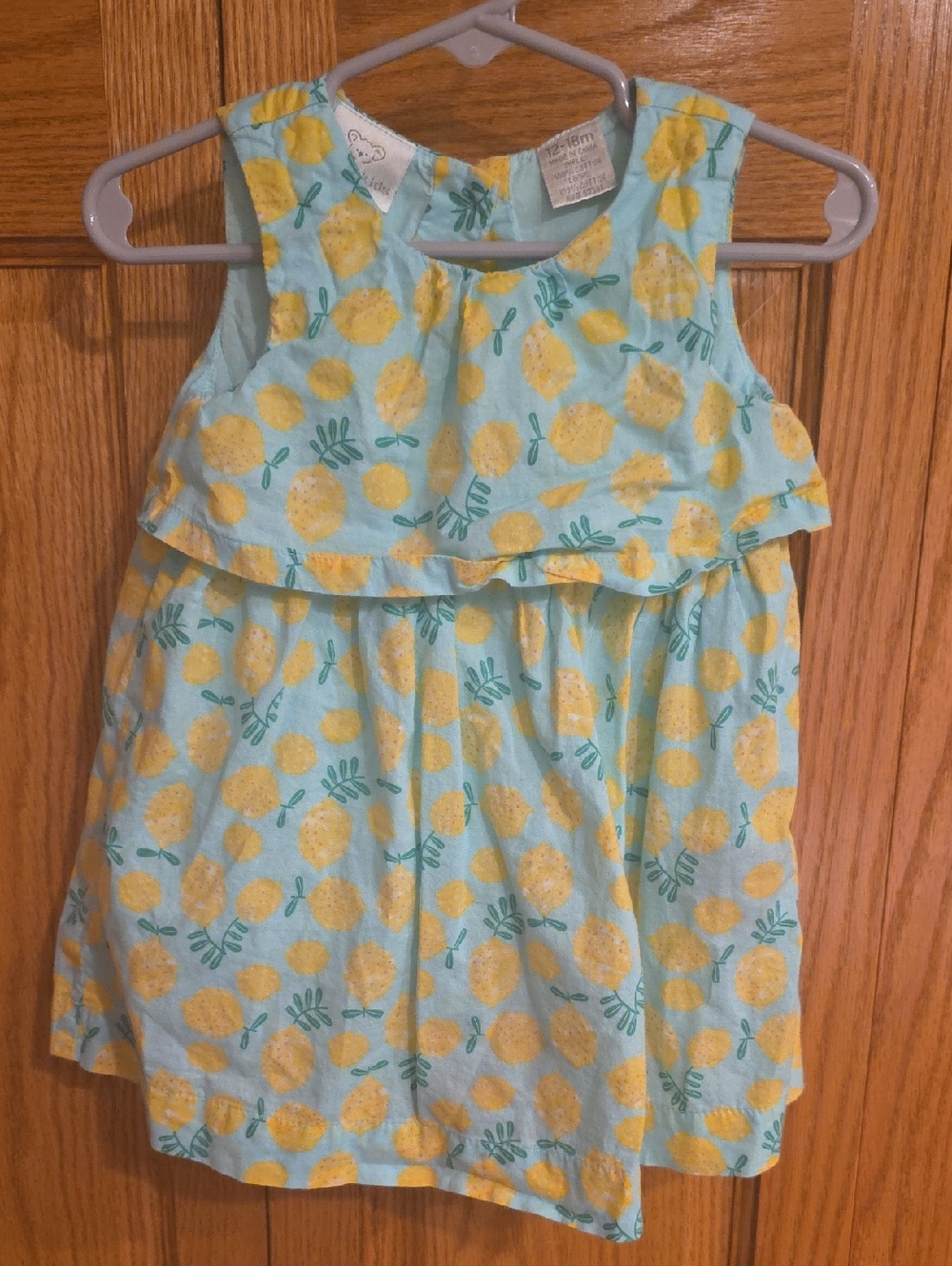 Koala Kids Aqua and Yellow Lemon Ruffle Sundress